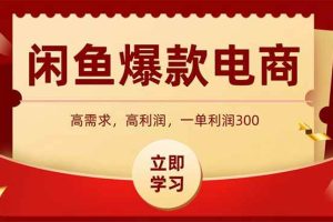 （15145期）闲鱼高利润电商，入门到出单只需3小时，每天利润1000