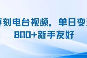 复刻电台视频，单日变现8张+新手友好，长期可做