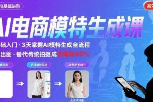 AI模特进阶课程，0基础高效生成逼真电商模特图