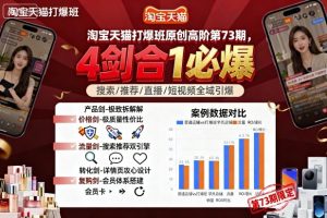淘宝天猫打爆班原创高阶第73期，4剑合1必爆