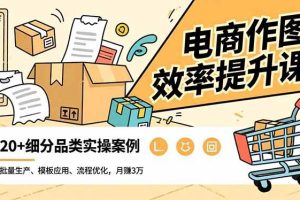 （16679期）电商作图效率提升课，批量生产、模板应用、流程优化，20+细分品类实操案例，月赚3万