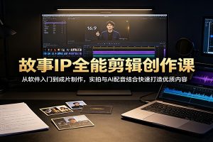 故事IP全能剪辑创作课：从软件入门到成片制作，实拍与AI配音结合快速打造优质内容