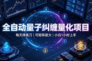 全自动量子纠缠量化项目，每天挣美刀，可矩阵放大，小白1小时上手【揭秘】