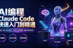 （19306期）AI编程 Claude Code快速入门到精通：功能×命令×核心模式×工作流×Skill搭建×插件开发全技能