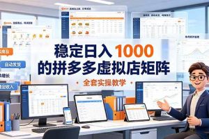 （19253期）稳定日入 1000 的拼多多虚拟店矩阵，全套实操教学