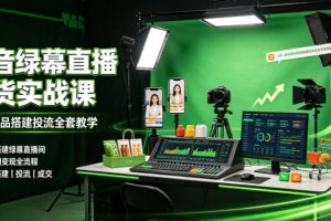 某社群抖音绿幕直播带货实战课，起号选品搭建投流全套教学，低成本搭建绿幕直播间