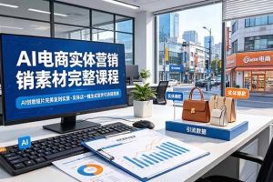 （19076期）AI电商实体营销素材完整课程，AI创意短片完美复刻实景，实体店一键生成宣传引流短视频
