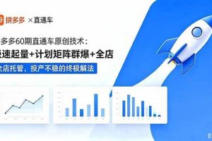 （18921期）拼多多60期直通车原创技术：极速起量+计划矩阵群爆+全店托管，投产不稳的终极解法