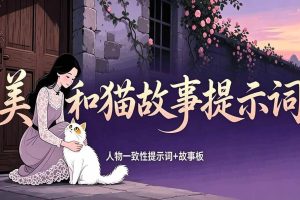 （18909期）美女和猫故事提示词，人物一致性提示词+故事板