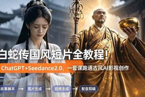 （18737期）白蛇传-国风短片全教程！ChatGPT+Seedance2.0，一套课跑通古风AI影视创作