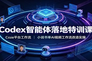 Codex智能体落地特训课：Coze平台工作流，小说书单AI视频工作流改造实操