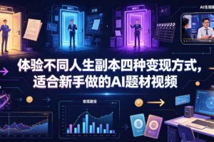体验不同人生副本四种变现方式，适合新手做的AI题材视频