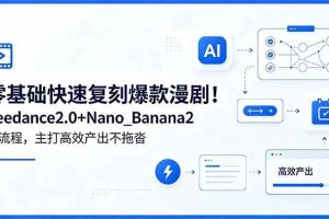 （18611期）零基础快速复刻爆款漫剧！Seedance2.0+Nano_Banana2全流程，主打高效产出不拖沓