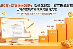（18486期）AI短篇+网文通关攻略-更新4月：看懂就能写、写完就能过稿，让写作变现不再依赖天赋与文笔