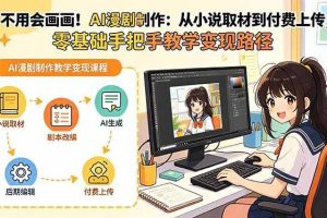 （18439期）不用会画画！AI漫剧制作：从小说取材到付费上传，零基础手把手教学变现路径