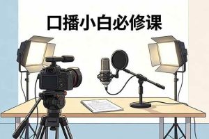 （18428期）口播小白必修课：录像收音灯光设备+脚本撰写，搭专业级录制场景