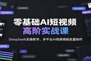 零基础AI短视频高阶实战课：DeepSeek实操教学，多平台AI视频模板批量制作