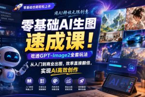 零基础AI生图速成课！吃透GPT-Image2全套玩法，从入门到商业出图，效率直接翻倍，实现AI高效创作