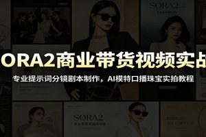SORA2商业带货视频实战：专业提示词分镜剧本制作，AI模特口播珠宝实拍教程