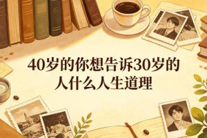 公众号付费文章：40岁的你想告诉30岁的人什么人生道理？