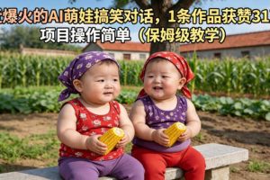 最近爆火的AI萌娃搞笑对话，1条作品获赞31W，项目操作简单（保姆级教学）