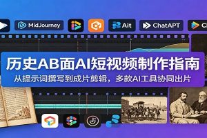 历史AB面AI短视频制作指南：从提示词撰写到成片剪辑，多款AI工具协同出片