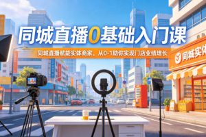 同城直播0基础入门课，同城直播赋能实体商家，从0-1助你实现门店业绩增长