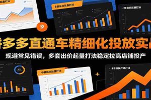 拼多多直通车精细化投放实战：规避常见错误，多套出价起量打法稳定拉高店铺投产