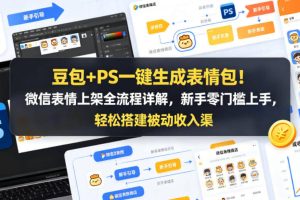 豆包+PS一键生成表情包！微信表情上架全流程详解，新手零门槛上手，轻松搭建被动收入渠道