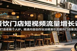 餐饮门店短视频流量增长课：打造老板个人IP，精通内容创作玩法精准引流提升门店客流