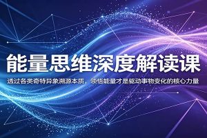 能量思维深度解读课：透过各类奇特异象溯源本质，领悟能量才是驱动事物变化的核心力量
