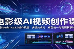 电影级AI视频创作课：精通Seedance2.0操作设置，多镜头成片、角色统一与音画叙事制作
