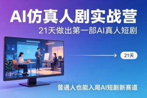 AI仿真人剧实战营，21天做出第一部AI真人短剧，普通人也能入局AI短剧新赛道（更新）