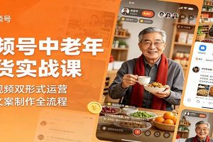 视频号中老年带货实战课：图文视频双形式运营，选材文案制作全流程