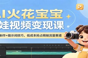 AI火花宝宝萌娃视频变现课：AI视频制作+提示词技巧，低成本抢占萌娃流量赛道